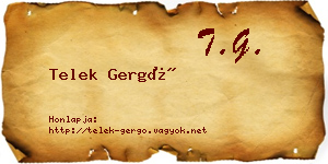 Telek Gergő névjegykártya